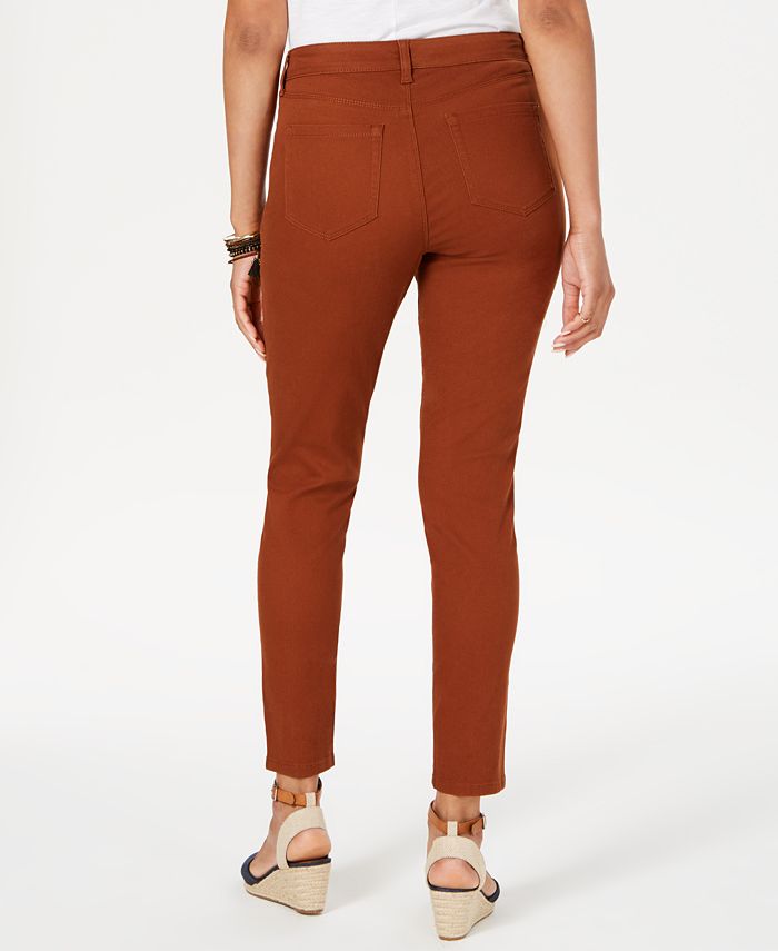 Style Co Womens Petite Tummy Control Straight Leg Jeans Brown Size Petite 2 main image 1