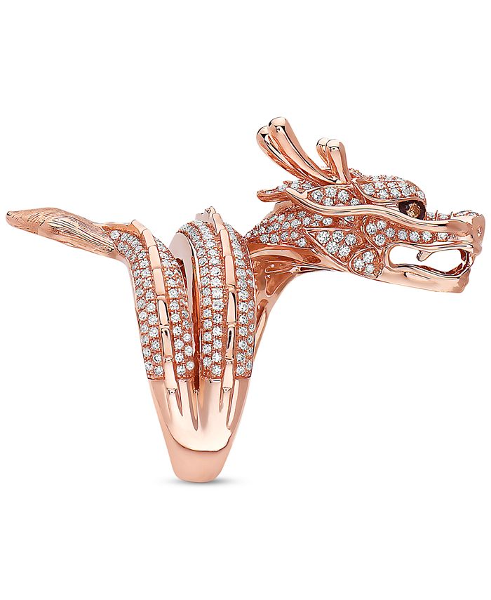 EFFY Collection - Diamond (1-1/3 ct. t.w.) Dragon Statement Ring in 14k Rose Gold