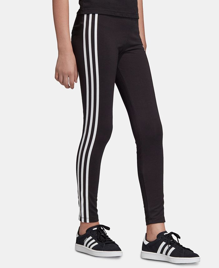 adidas Big Girls 3-Stripes Leggings - Macy's