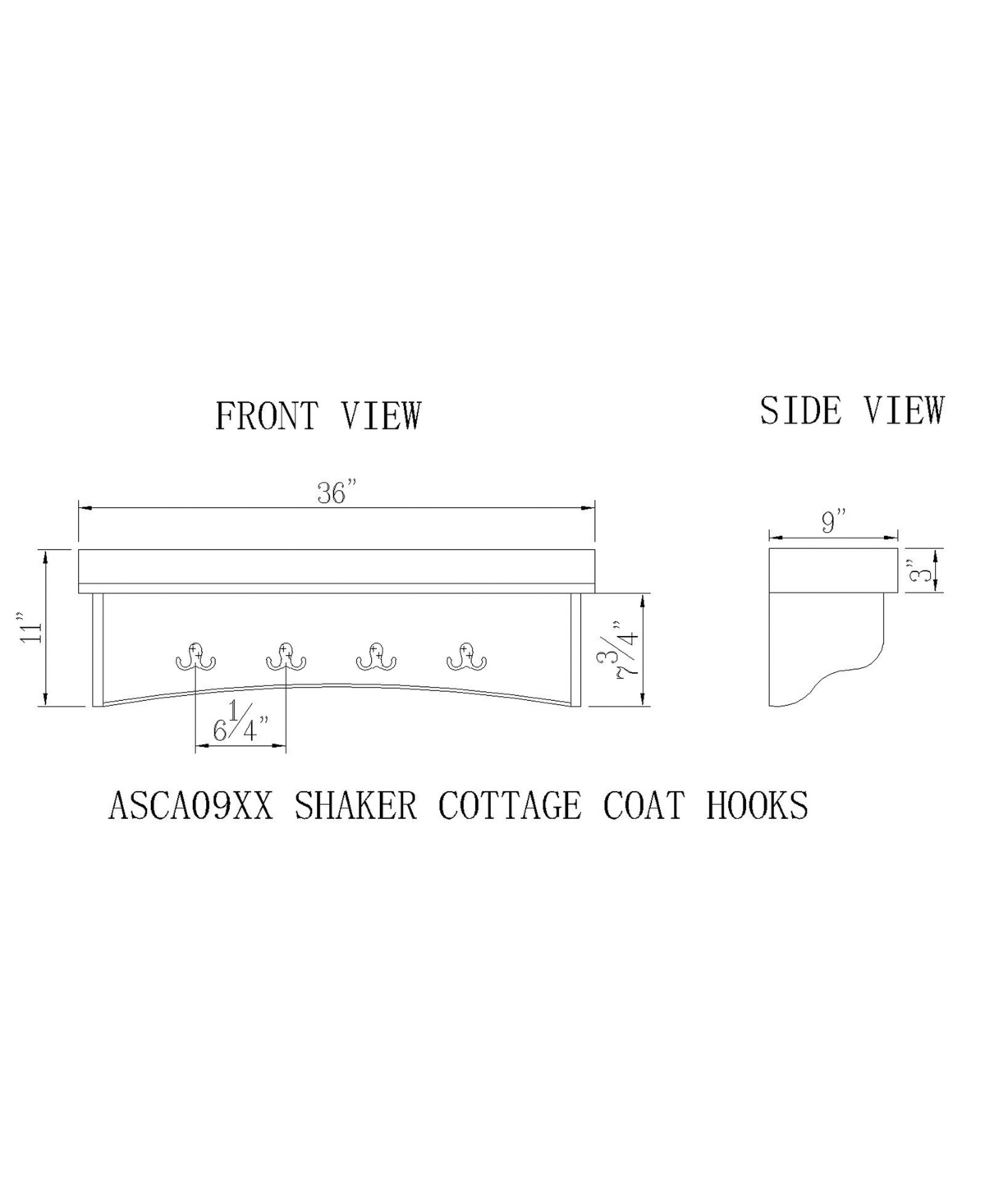 Shaker Cottage Tray Shelf Coat Hook with Cabinet Bench Set