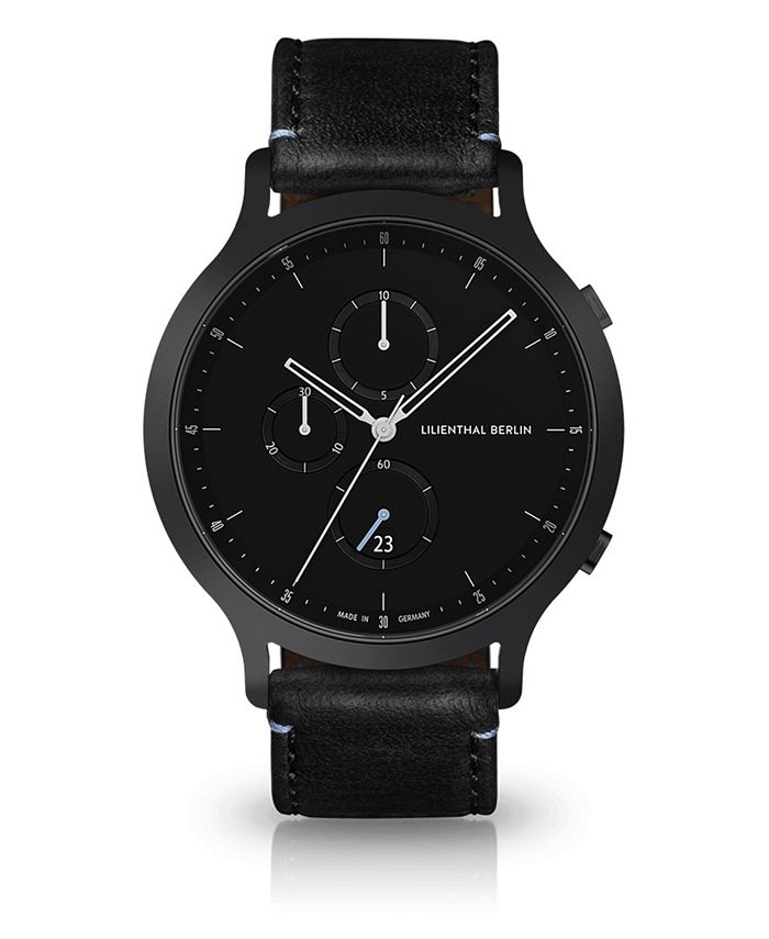 Lilienthal Berlin Chronograph with Black Leather Watch 42mm Macy's