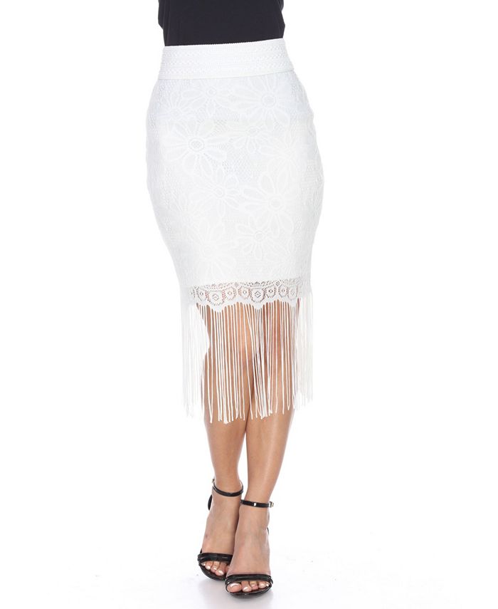 White Mark Vega Fringe Skirt - Macy's
