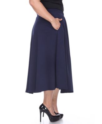 Plus Size Flared Midi Skirt