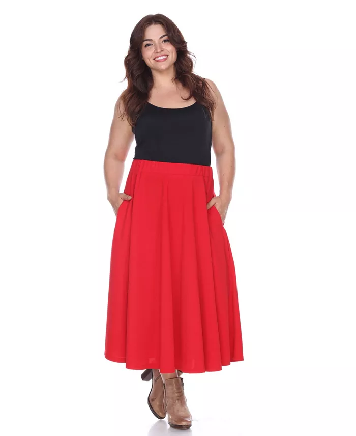 Plus Size Flared Midi Skirt - thumbnail 5