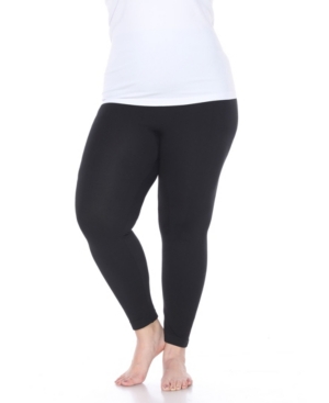 White Mark Women's Plus Size Super-Stretch Solid Leggings
