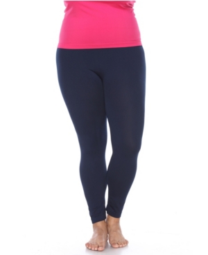 White Mark Women's Plus Size Super-Stretch Solid Leggings