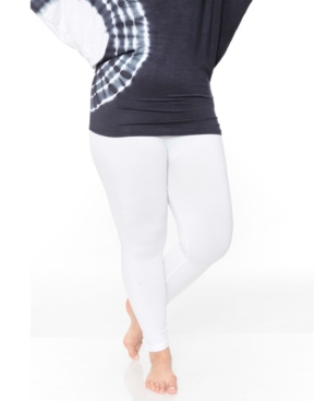 White Mark Women's Plus Size Super-Stretch Solid Leggings