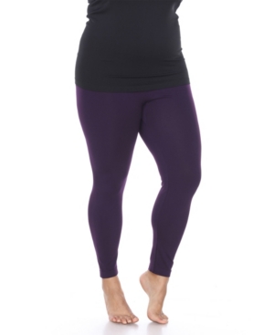 White Mark Women's Plus Size Super-Stretch Solid Leggings