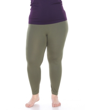 White Mark Women's Plus Size Super-Stretch Solid Leggings