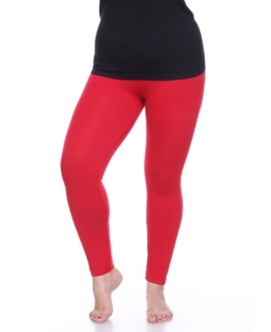 White Mark Women's Plus Size Super-Stretch Solid Leggings