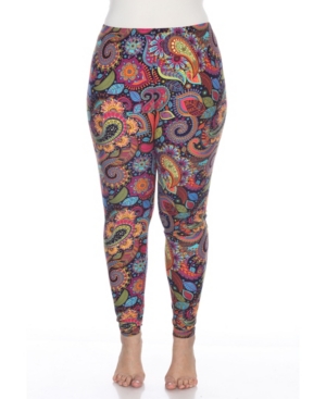 White Mark Plus Size Printed Leggings