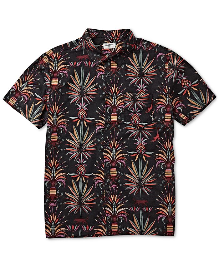 Billabong Men's Sundays Regular-Fit Tropical-Print Shirt - Macy's