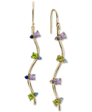 image of Argento Vivo Cubic Zirconia Drop Earrings in 18k Gold-Plated Sterling Silver
