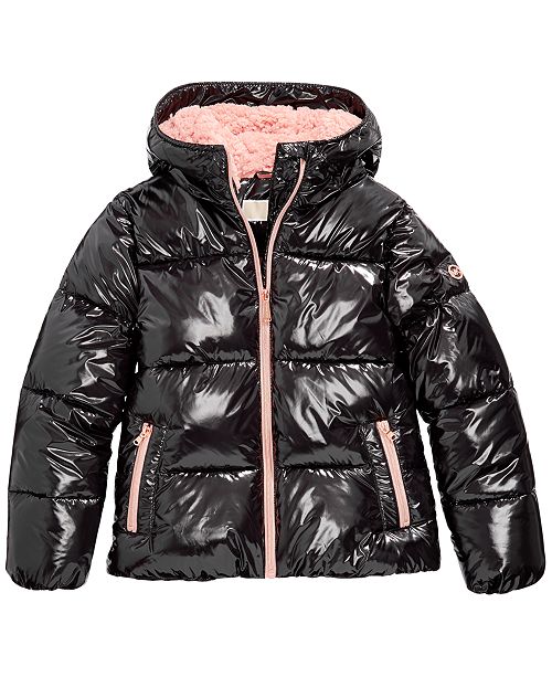 Michael Kors Toddler Girls Shiny Puffer Jacket & Reviews Coats