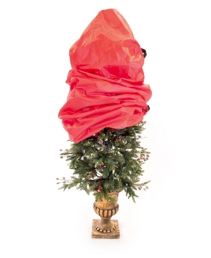 Santa's Bag Topiary Christmas Tree Storage Bag, Set Of 2 In Red