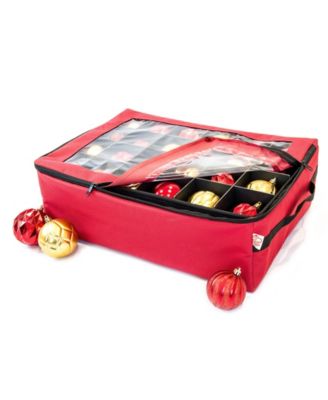 2 Tray Christmas Ornament Storage Box with Clear Lid