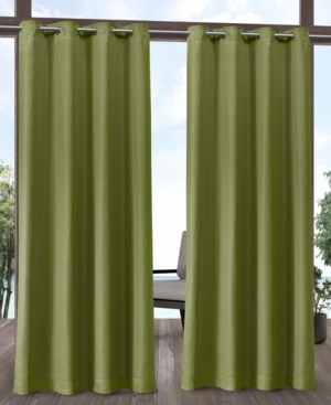Shop Exclusive Home Aztec Indoor/outdoor Grommet Top Curtain Panel Pair, 54" X 108" In Green