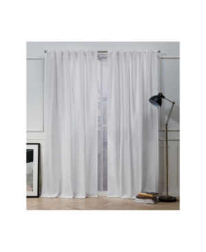 Exclusive Home Mellow Slub Textured Hidden Tab Top 54" X 96" Curtain Panel Pair In White