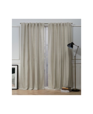 Exclusive Home Mellow Slub Textured Hidden Tab Top 54" X 96" Curtain Panel Pair In Natural