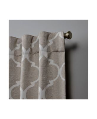 Treillage Woven Blackout Hidden Tab Top 52" X 84" Curtain Panel Pair