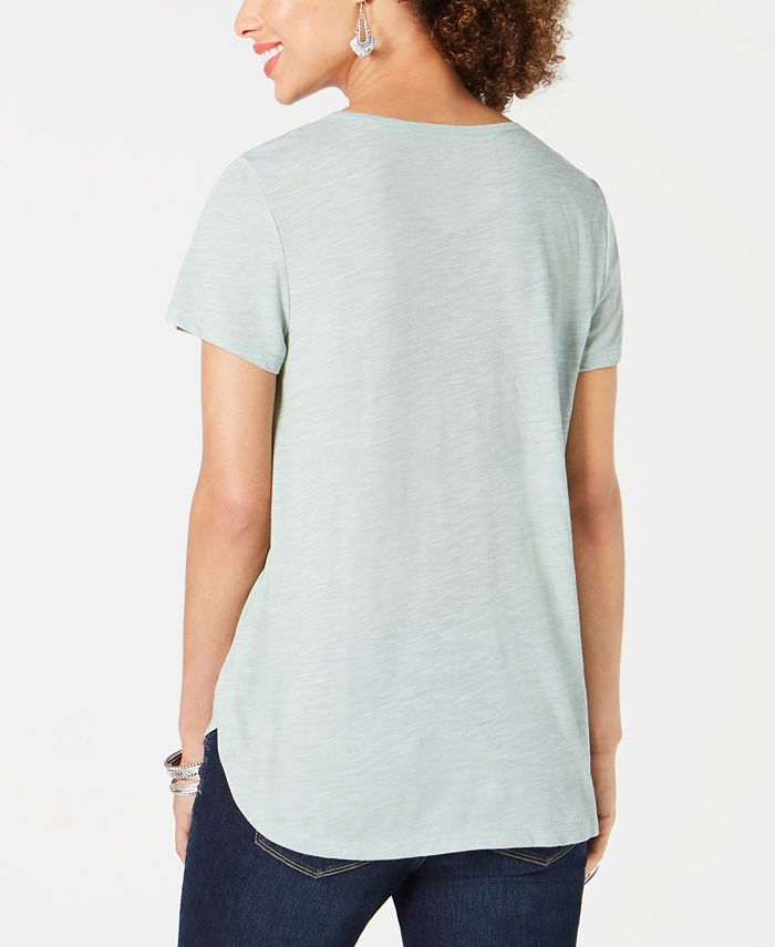 Style & Co Printed V-Neck T-Shirt, Created for Macy's - Macy's