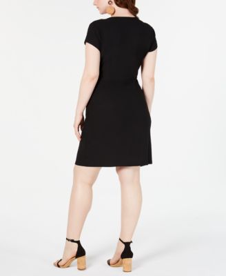 macy's black wrap dress