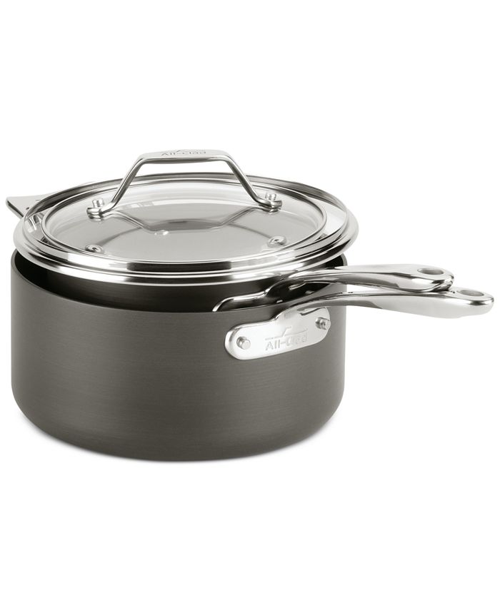 AllClad Essentials Nonstick Set of 2 Covered Saucepans Macy's