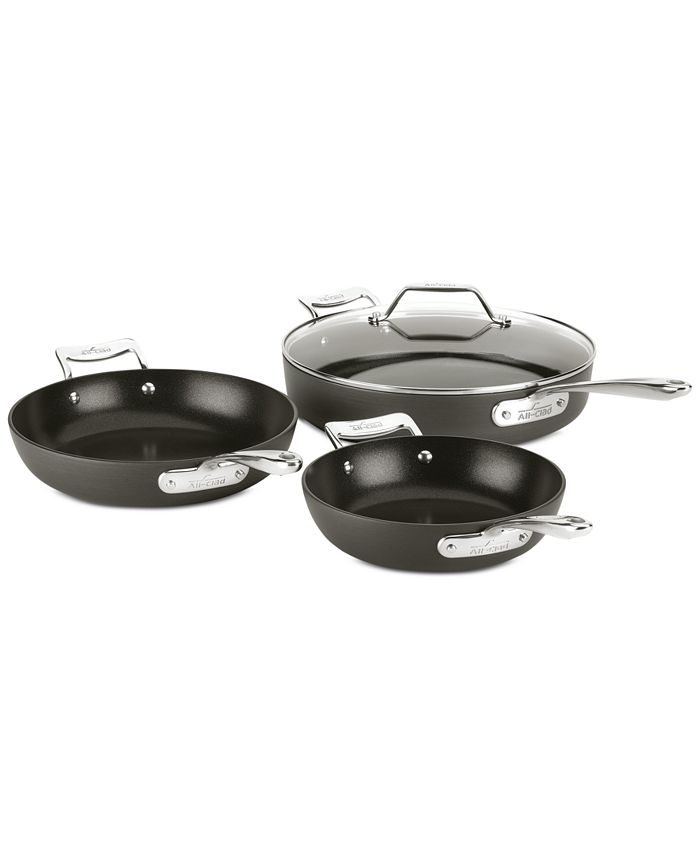 AllClad Essentials Nonstick 4Pc. Skillet Set Macy's