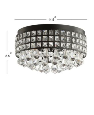 Meredith 14.5" 3-Light Crystal Drops/Metal LED Flush Mount