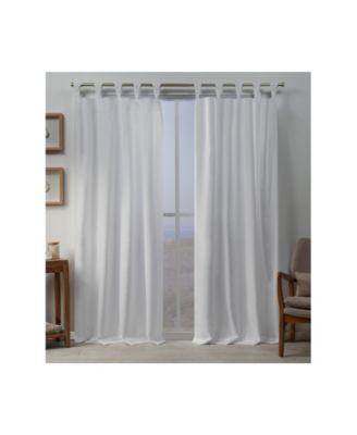 Exclusive Home Loha Linen Braided Tab Top Curtain Panel Pair In Lightpaste