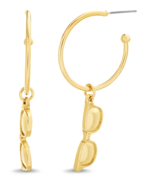 image of Steve Madden Women-s Sunglasses Charm Hoop Earrings