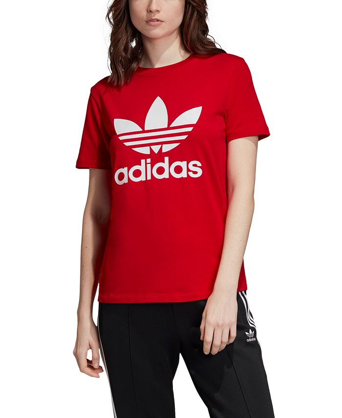adidas Women's Adicolor Cotton Trefoil T-Shirt & Reviews - Women - Macy's