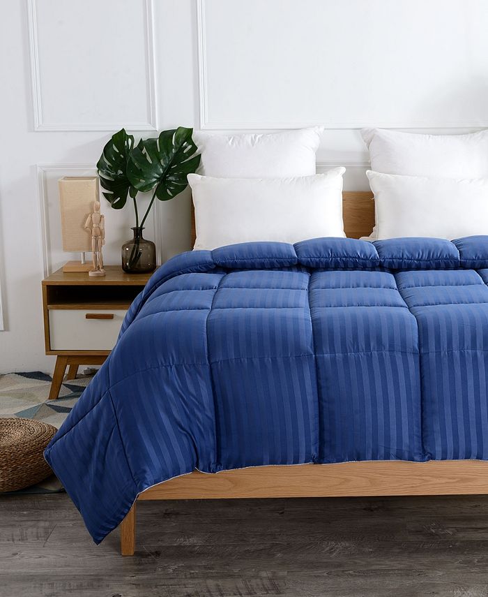 Cheer Collection Down Alternative Striped Queen Comforter Macy's