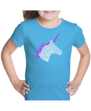 La Pop Art Girl's Word Art T-Shirt - Unicorn