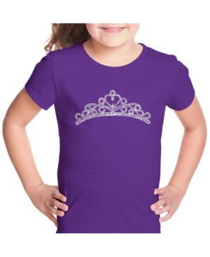 La Pop Art Girl's Word Art T-Shirt - Princess Tiara