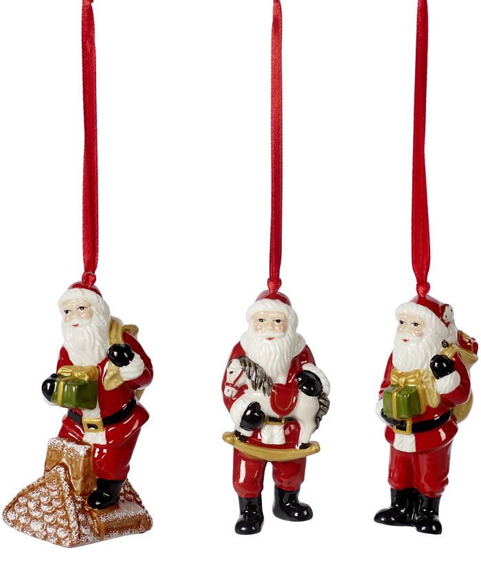 Villeroy & Boch Nostalgic Santa Claus Ornaments, Set of 3 Macy's