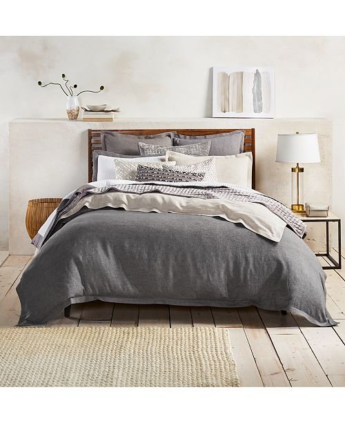 Hotel Collection Grey Linen King Duvet Cover Created For Macy S