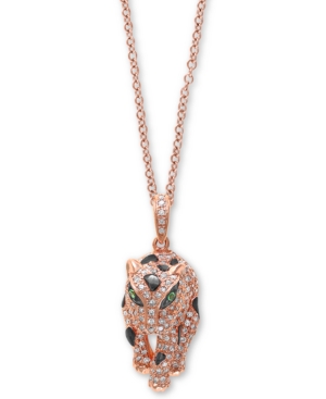 image of Effy Diamond (1/2 ct. t.w.) & Tsavorite Accent Panther 18