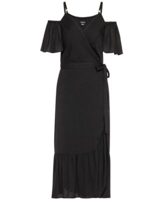 CITY CHIC Trendy Plus Size Off-Shoulder Wrap Dress