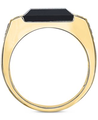 EFFY&reg; Men's Black Onyx & Diamond (5/8 ct. t.w.) Ring in 14k Gold