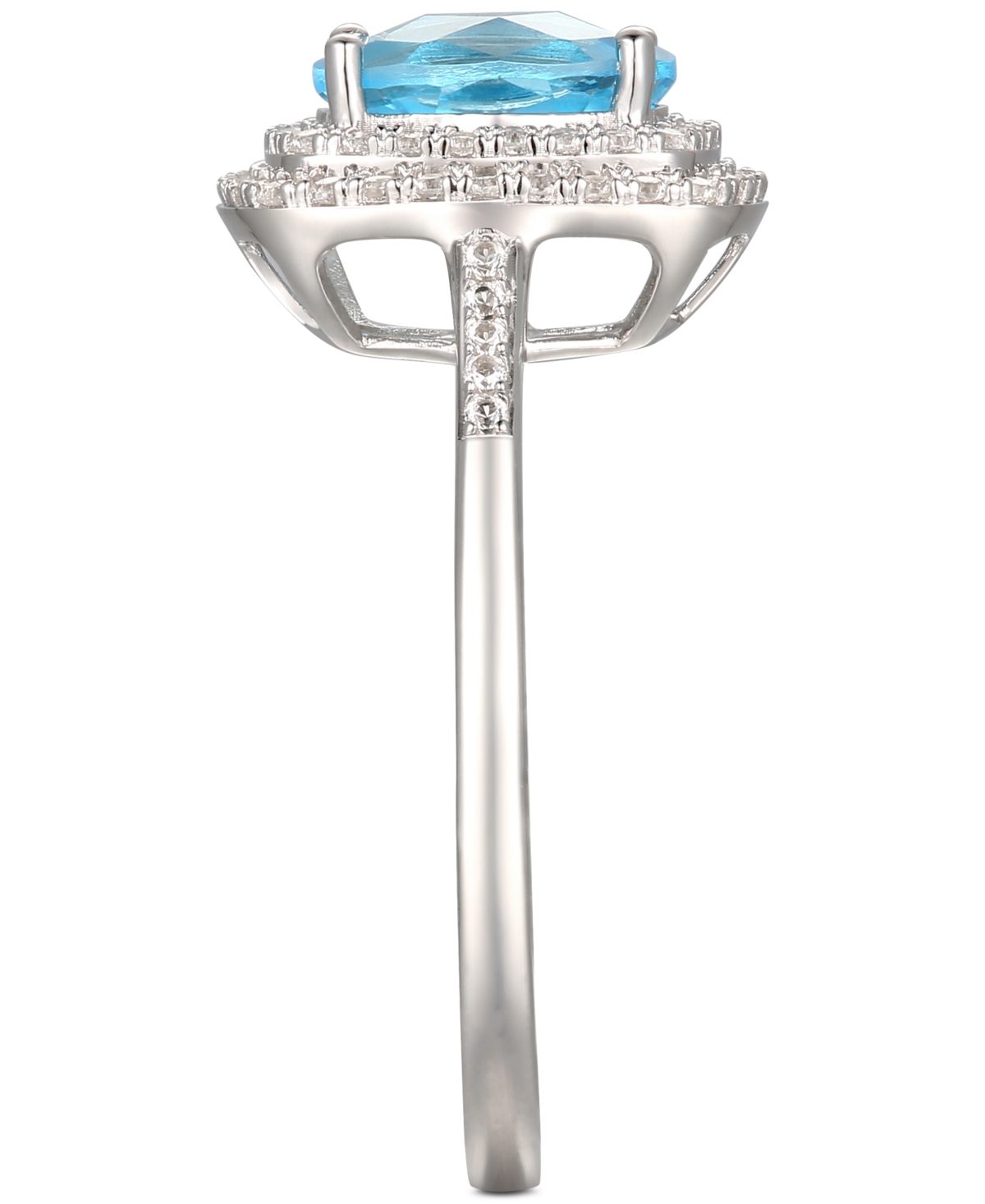 Blue Topaz (1-3/8 ct. t.w.) & Diamond (1/4 ct. t.w.) Ring in 14k- White Gold