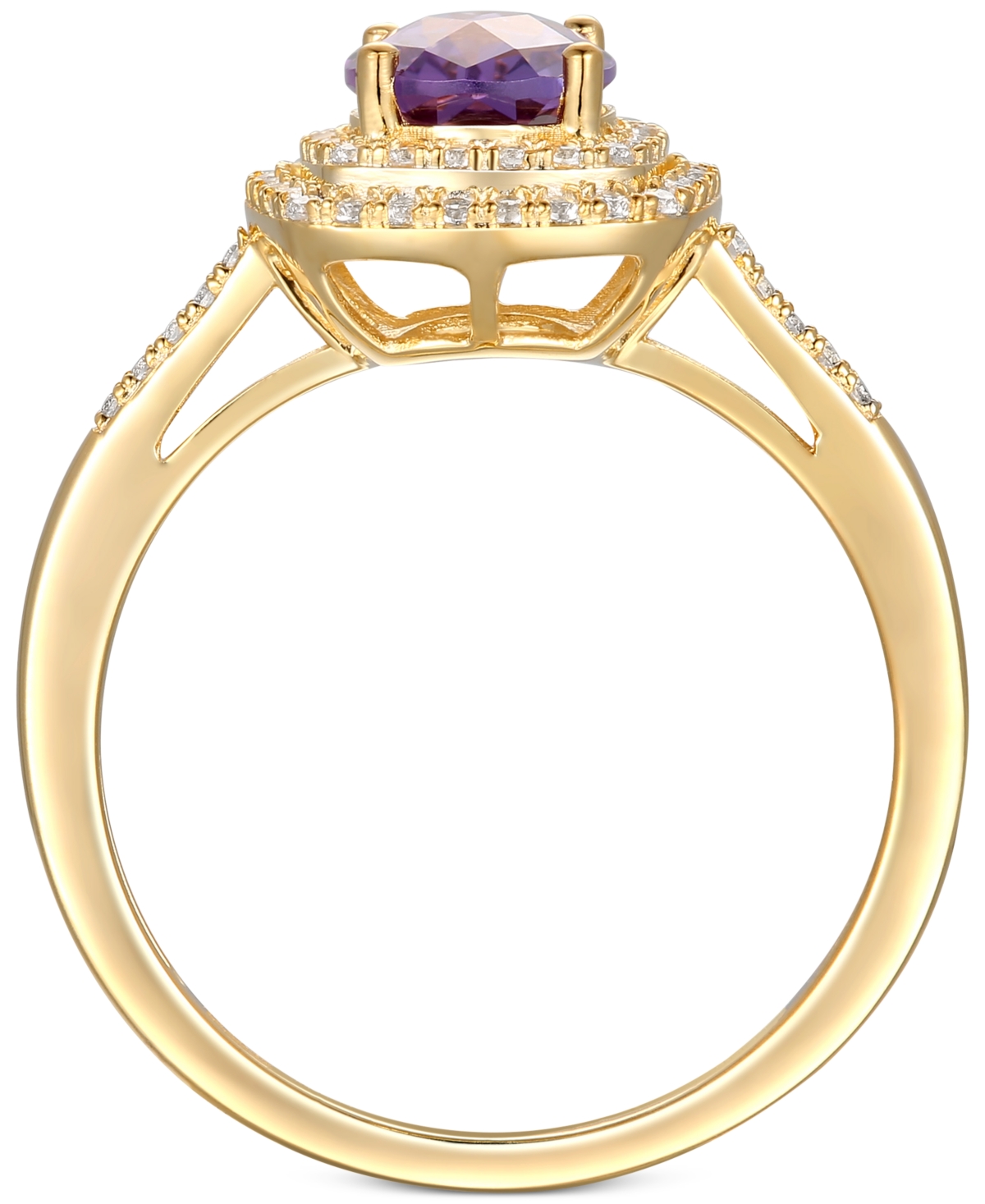 (1-1/4 ct. t.w.) & Diamond (1/4 ct. t.w.) Ring in 14k Gold - Amethyst