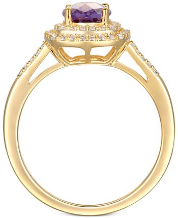 Macy's - Amethyst (1-1/4 ct. t.w.) & Diamond (1/4 ct. t.w.) Ring in 14k Gold