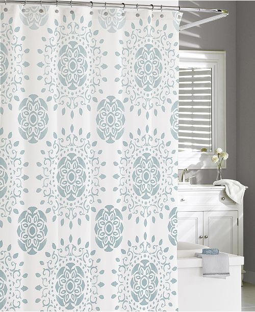 hookless medallion shower curtain with liner