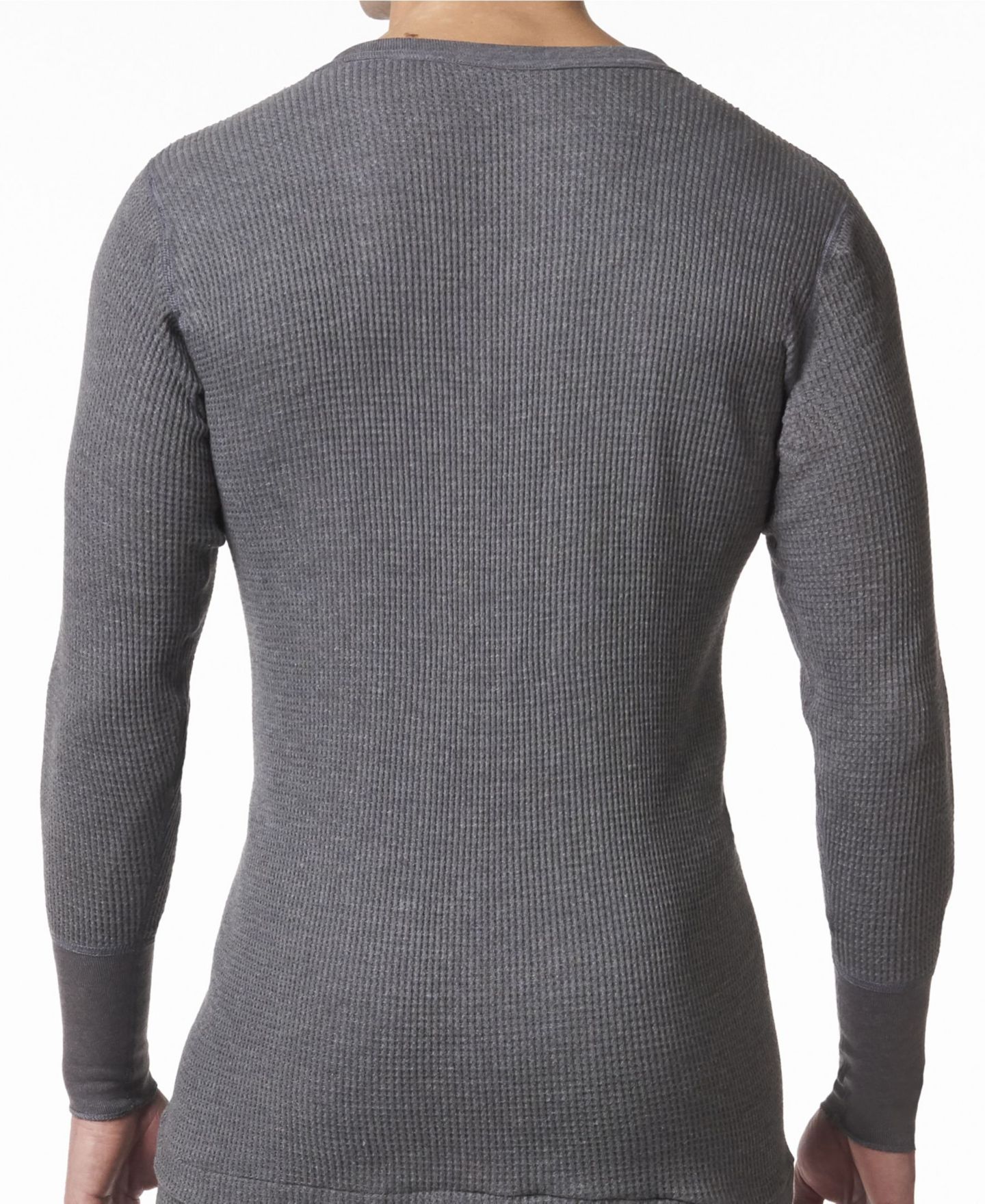 Мужская рубашка Stanfield's Waffle Knit Thermal Long Sleeve, цвет: Угольный — фото 2