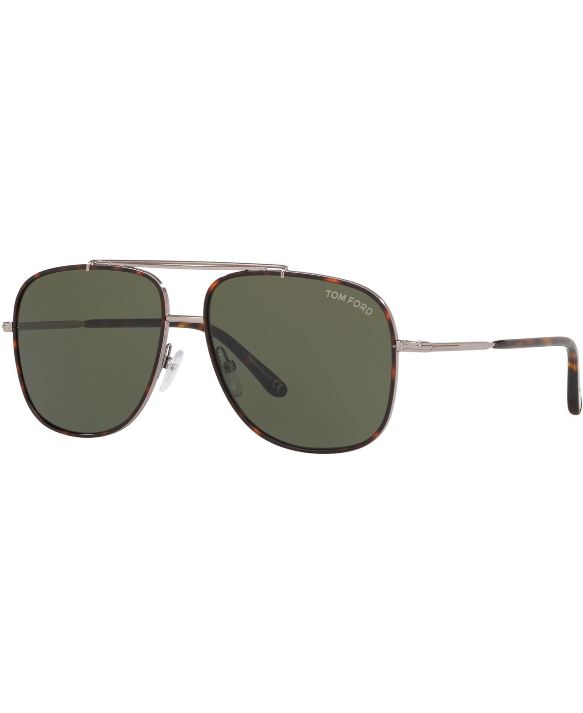 Shop Tom Ford Sunglasses, Ft0693 58 In Silver Shiny,green