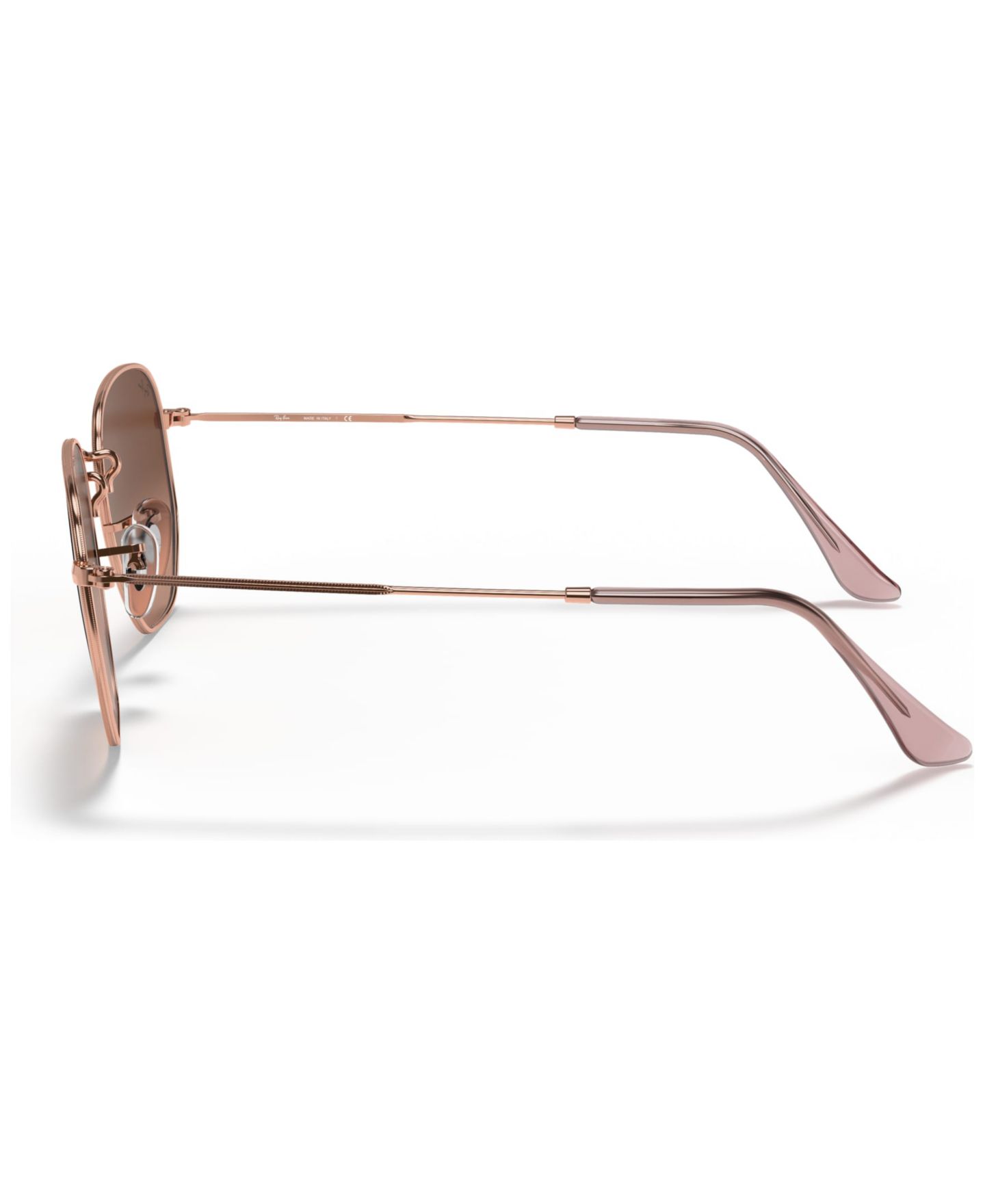 Солнцезащитные очки Ray-Ban Unisex Sunglasses, RB3548N Hexagonal Flat Lenses, цвет: Медный розовый градиентный коричневый — фото 2