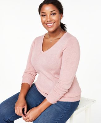 macy's pink cashmere sweater