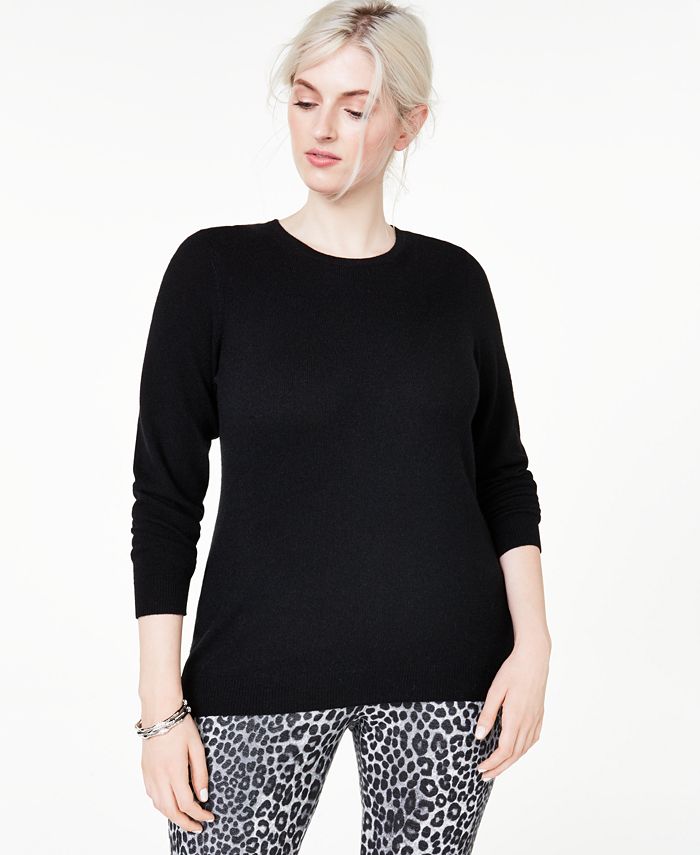 Plus size discount black cashmere sweater