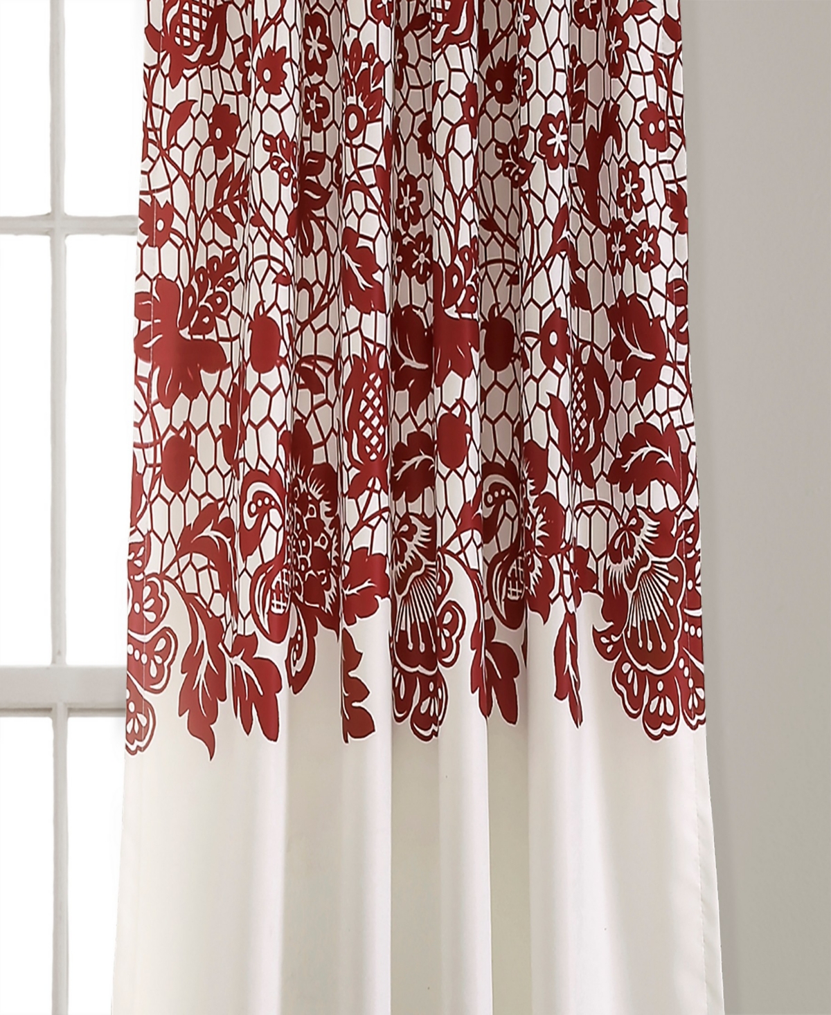 Estate Garden Lace Print 52" x 84" Curtain Set